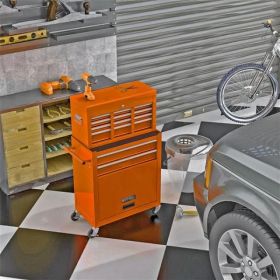 High Capacity Rolling Tool Chest with Wheels and Drawers, 8-Drawer Tool Storage Cabinet--ORANGE (Option: as picture)