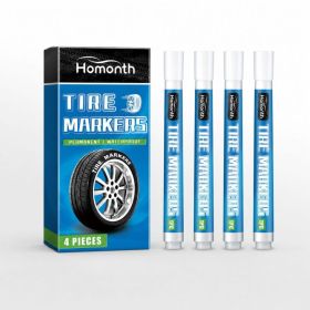 HOMONTH White Automotive Tire Paint Marker, 4 Pieces / 1 Bottle (Option: 4 Pieces / 1 Bottle)