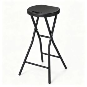 Foldable Backless Bar Stool, Waterproof HDPE Seat Counter Height Stool with Metal Frame, 330LBS Heavy-Duty Portable Bar Chair for Kitchen Island (Option: Default Title)