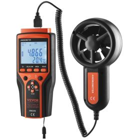 Split Handheld Anemometer, Digital Wind Speed CFM Meter Gauge With LED Backlight Screen, Measures Wind Velocity Wind Temperature Air Flow Wind Ch (Option: Default)