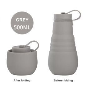 500ml Large Capacity Silicone Folding Water Bottle High Temperature Resistance Outdoor Sports Bottle Travel Portable Cup (Color: 03, Capacity: 500ML)