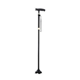 Multifunctional Non-Slip Folding Elderly Crutches for Walking (Color: Black, Type: Walking Stick)