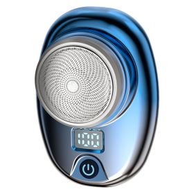 Portable Electric Shaver with LED Digital Display Type-C Rechargeable Electric Razor for Men Electric Beard Trimmer for Home Office Travel Car (Color: Blue)